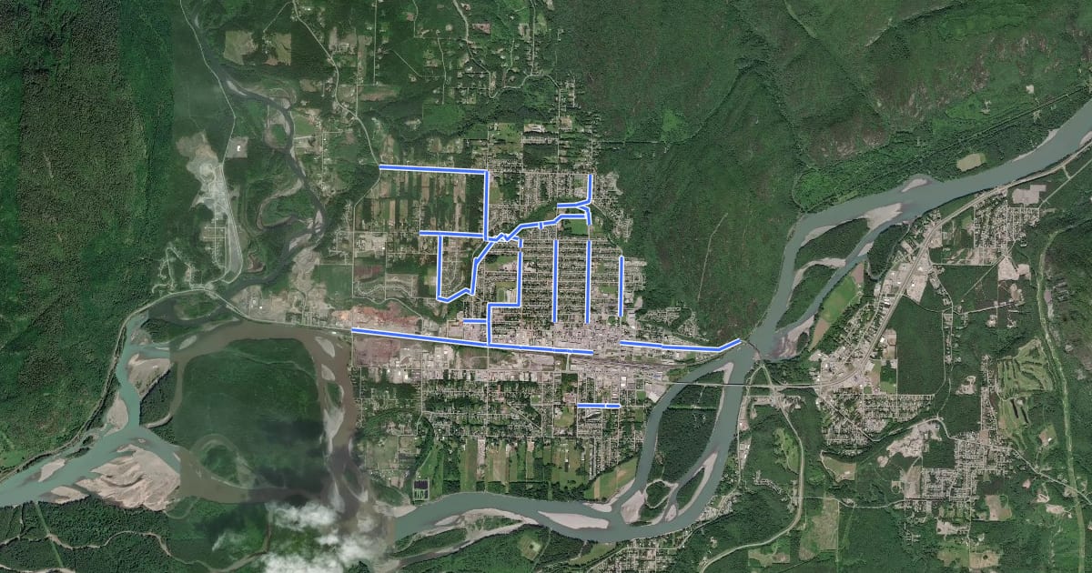Маршрут Local Cycling Network на спутниковом снимке