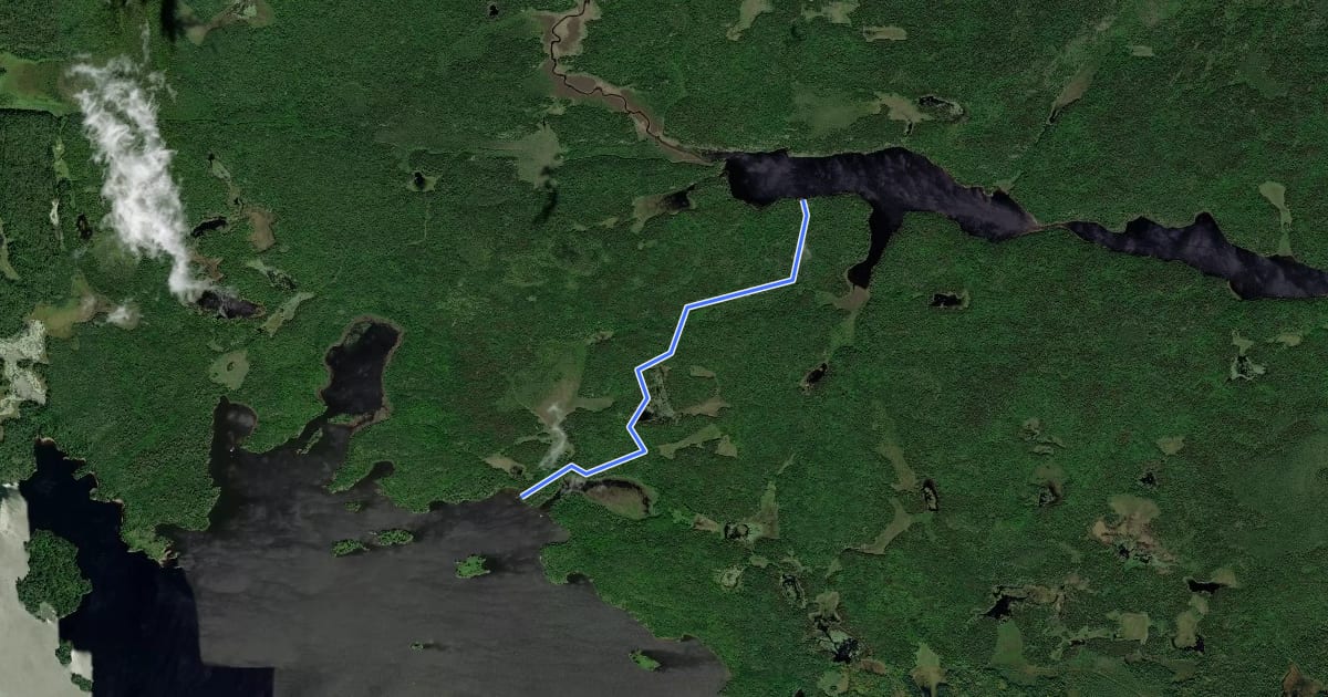 Маршрут Locator Lake Trail на спутниковом снимке