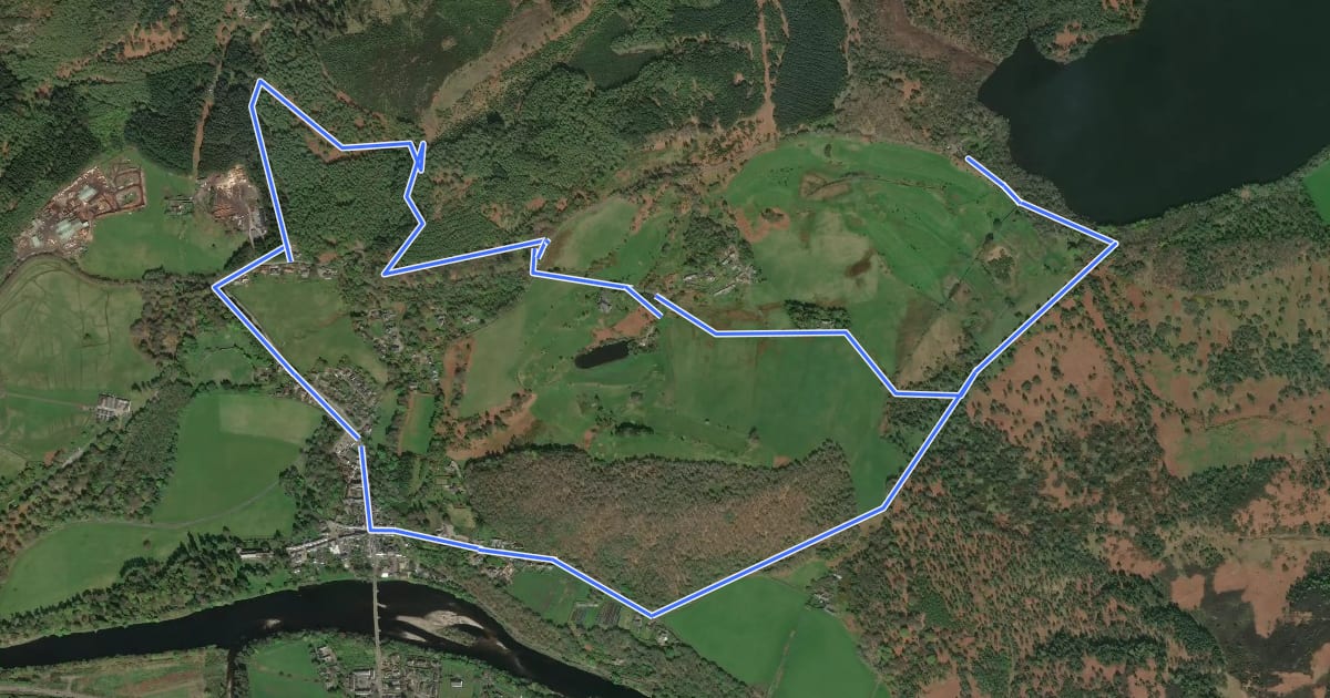 Маршрут Loch of the Lowes Path на спутниковом снимке