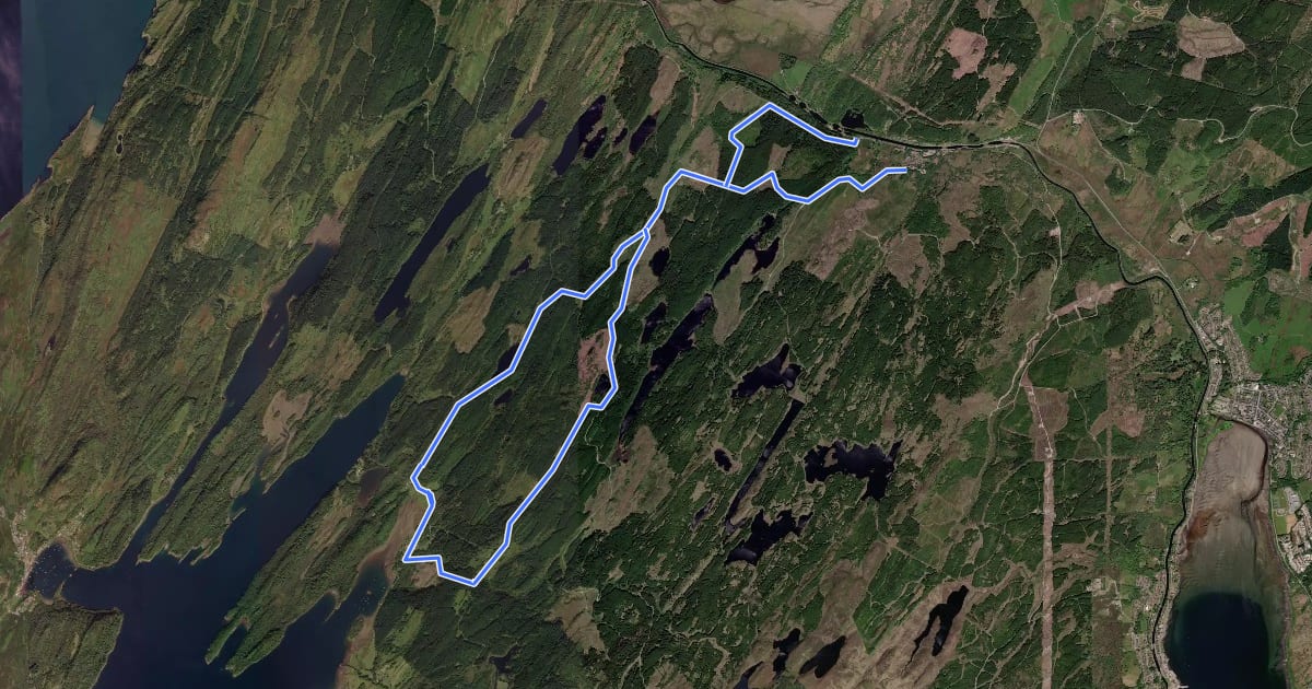 Маршрут Lochan Buic Cycle Trail на спутниковом снимке