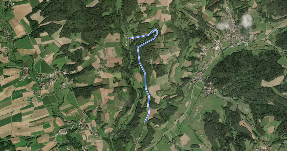 Маршрут Lochautal und Plankenstein на спутниковом снимке