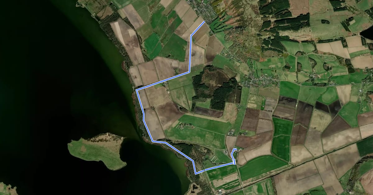 Маршрут Lochend Farm and Scottish Gliding Centre на спутниковом снимке