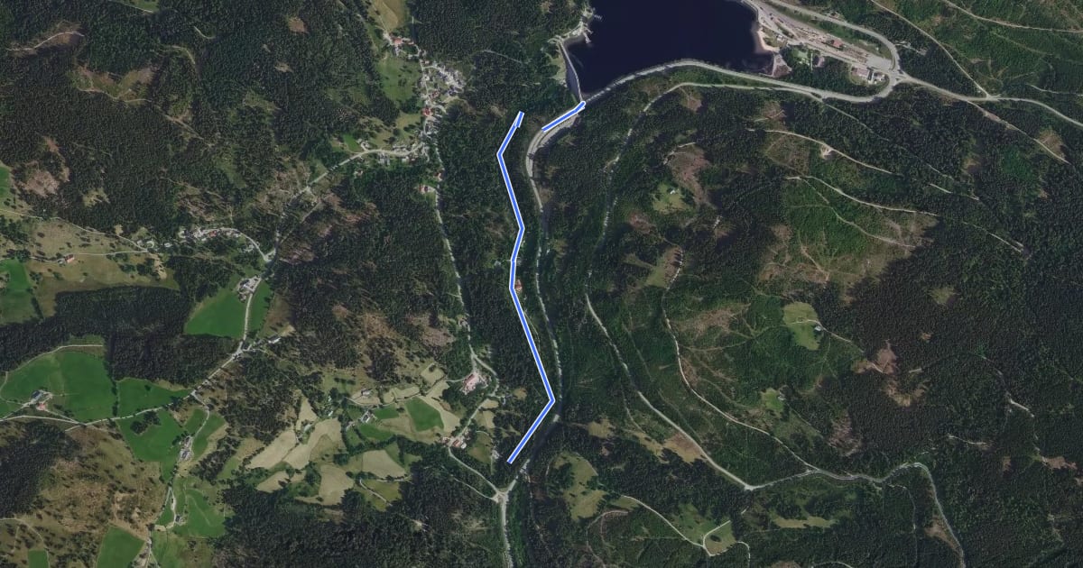 Маршрут Lochmühle - Schluchsee Staumauer на спутниковом снимке