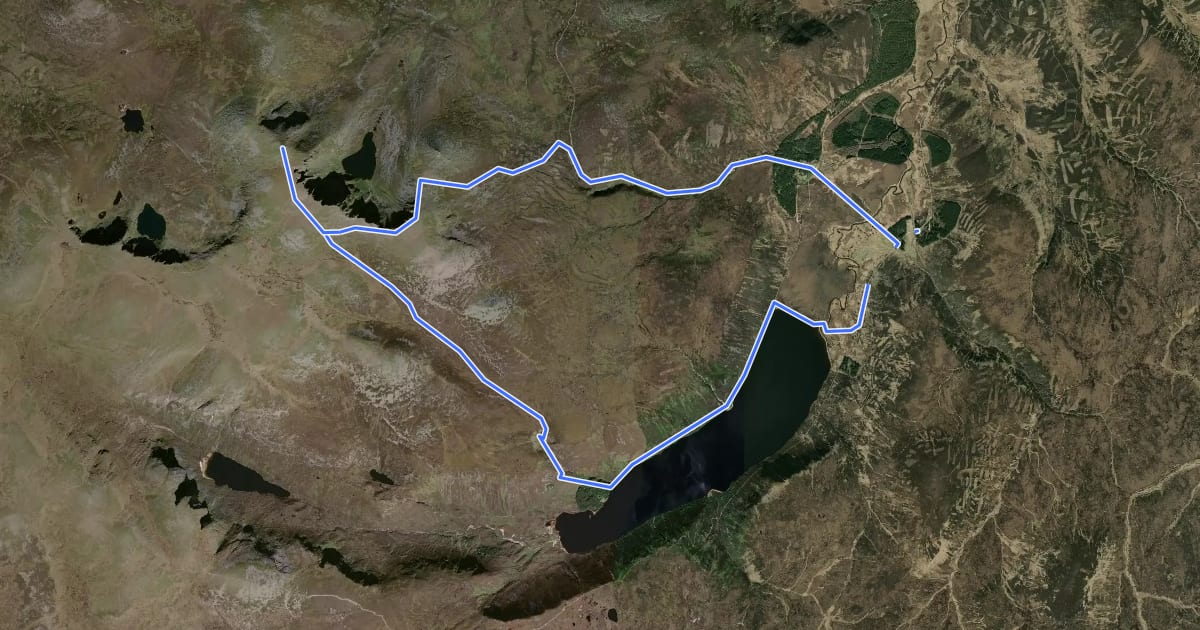 Маршрут Lochnagar & Loch Muick на спутниковом снимке