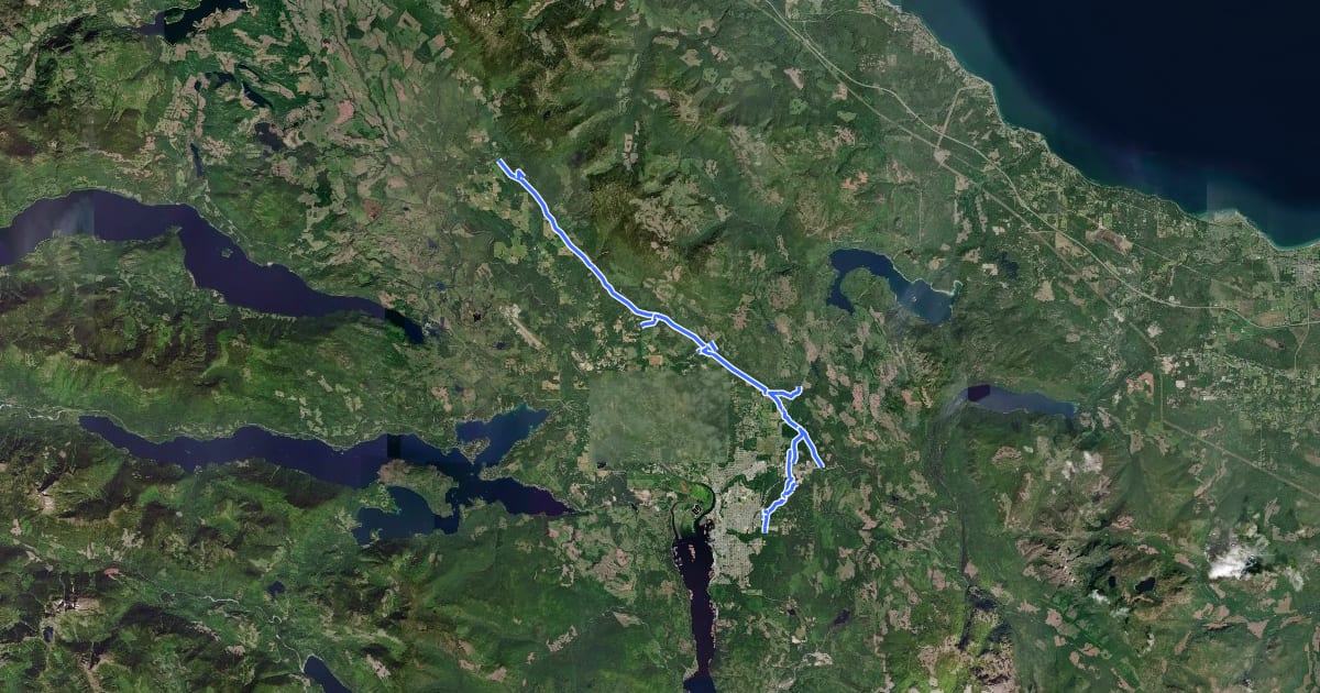 Маршрут Log Train Trail на спутниковом снимке
