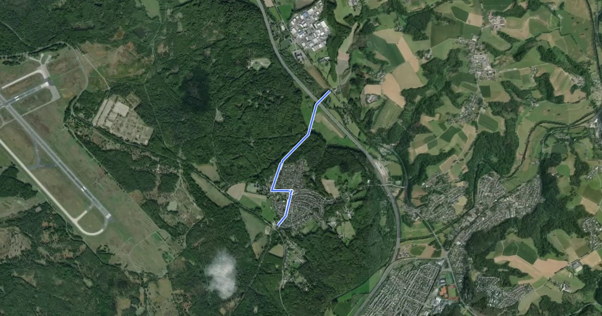 Маршрут Lohmar Altenrath (31) - Lohmar Bach (33) на спутниковом снимке