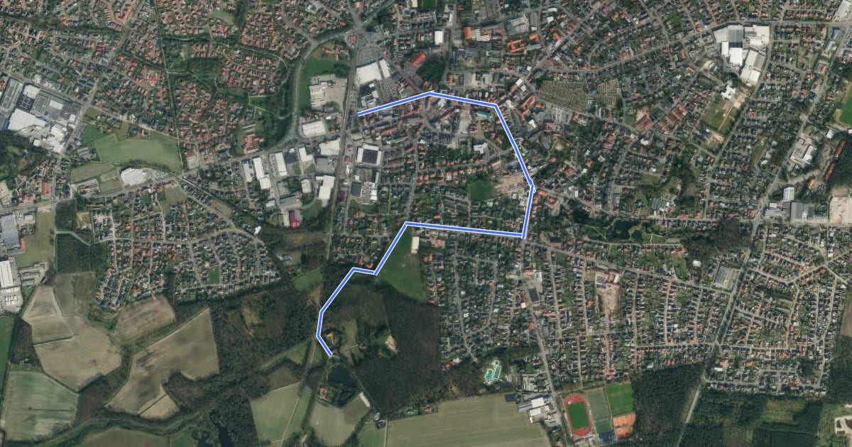 Маршрут Lohne (09) - Lohne (77) на спутниковом снимке