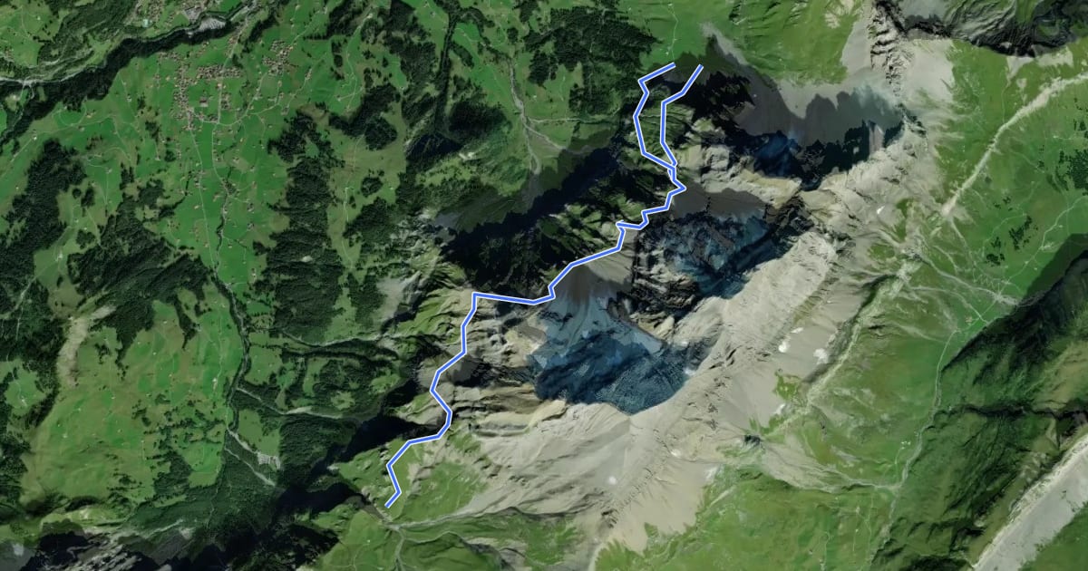 Маршрут Lohnerhütte SAC на спутниковом снимке