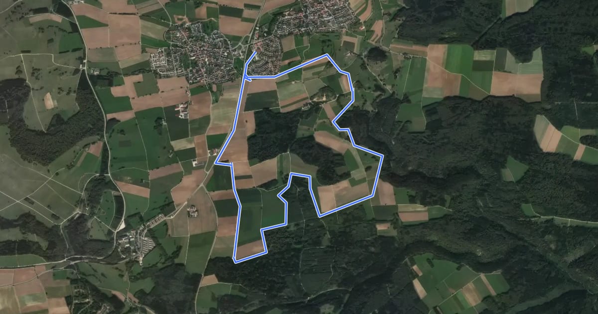 Маршрут Loipe Heroldstatt Ost klassisch 9,5 km на спутниковом снимке