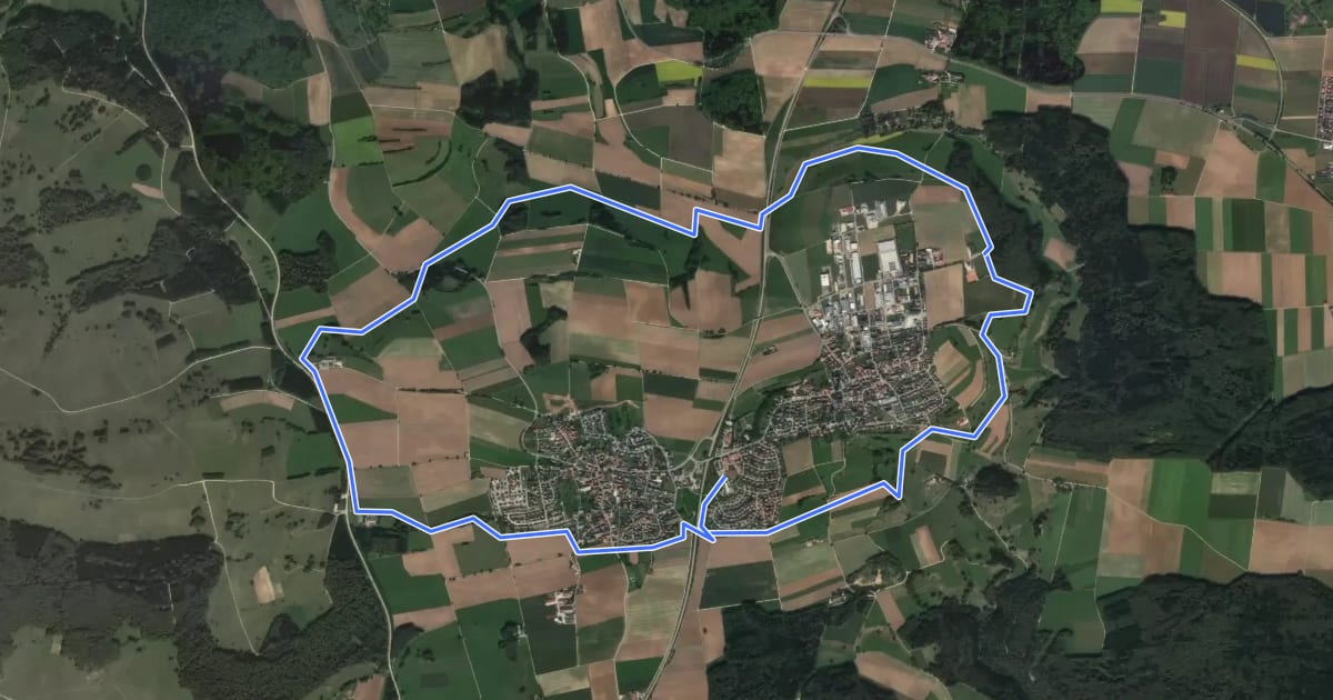 Маршрут Loipe Heroldstatt Projekt Nord klassisch 14 km на спутниковом снимке