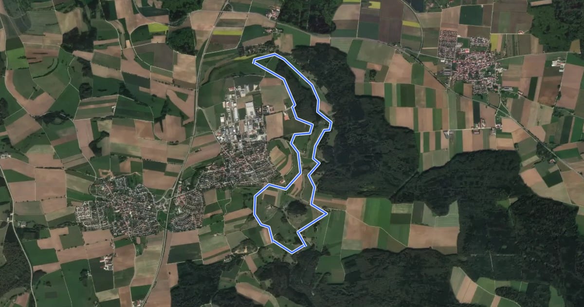 Маршрут Loipe Heroldstatt Sportheim skating 8 km на спутниковом снимке