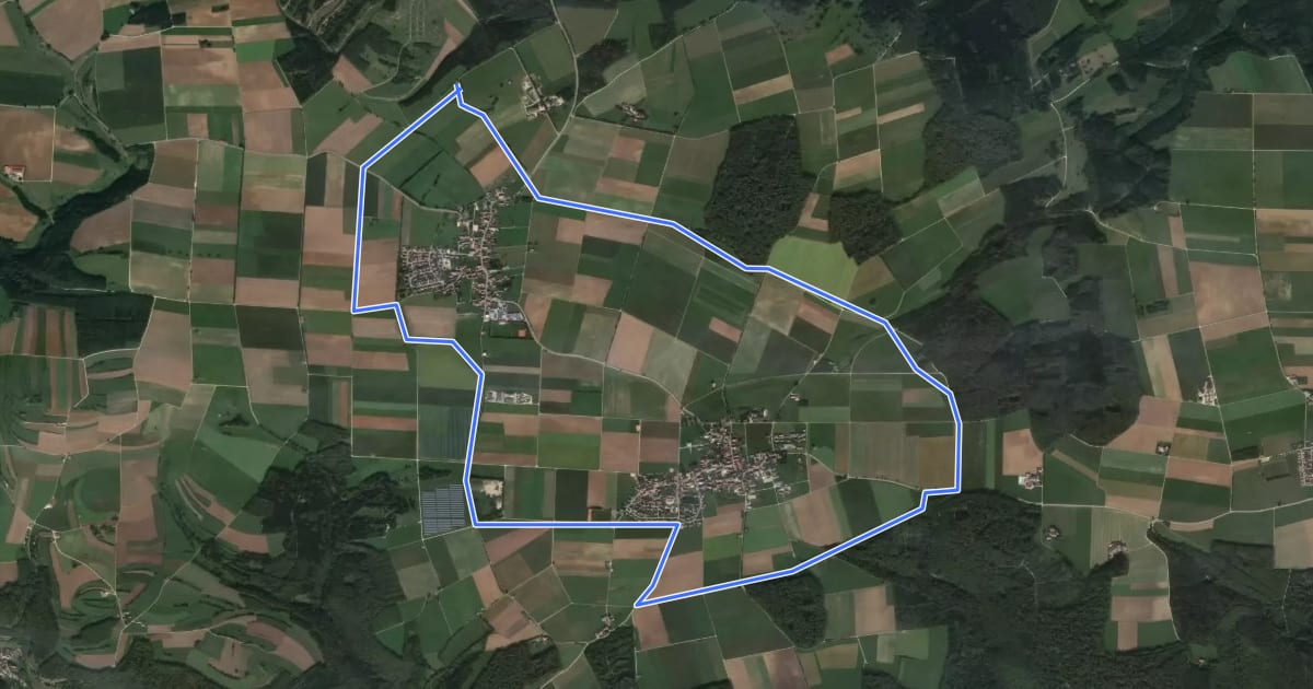 Маршрут Loipe Instetten-Justingen klassisch 12 km на спутниковом снимке