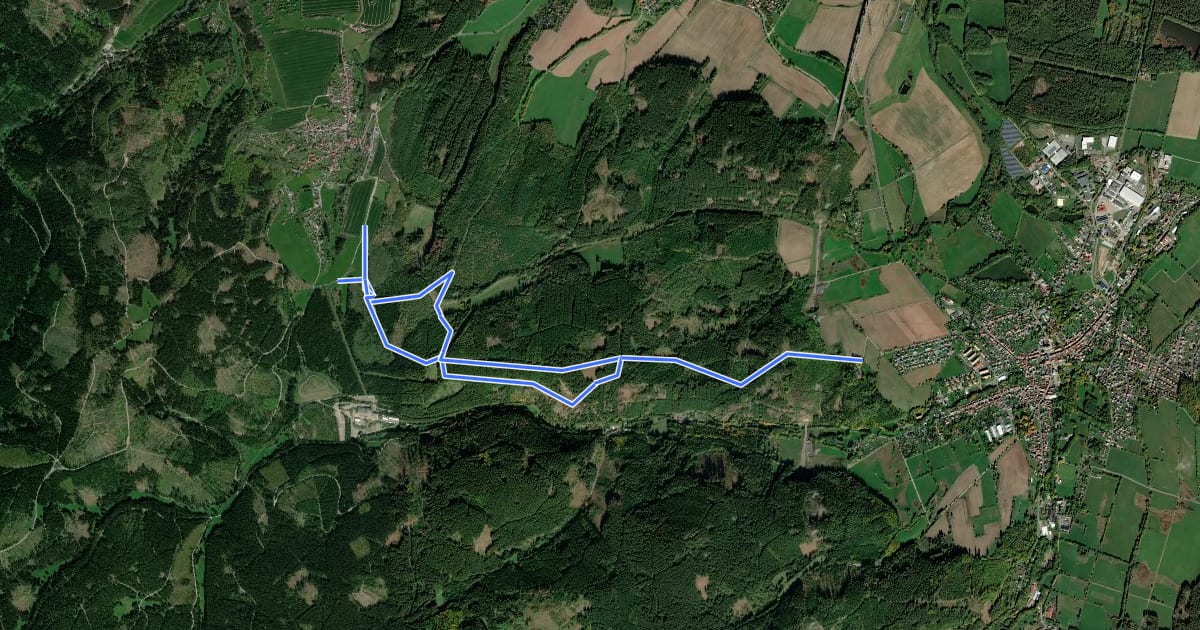 Маршрут Loipe Langewiesen Route A на спутниковом снимке