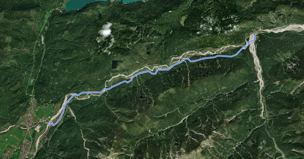 Маршрут Loipe Wallgau - Vorderriß - "Kanadaloipe" на спутниковом снимке