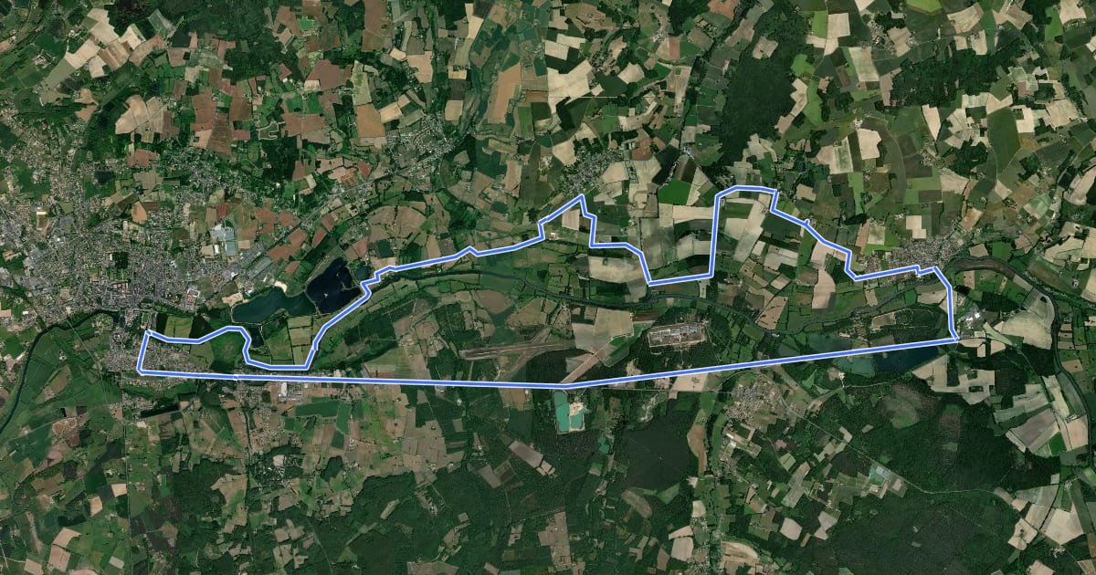Маршрут Loir et Châteaux на спутниковом снимке