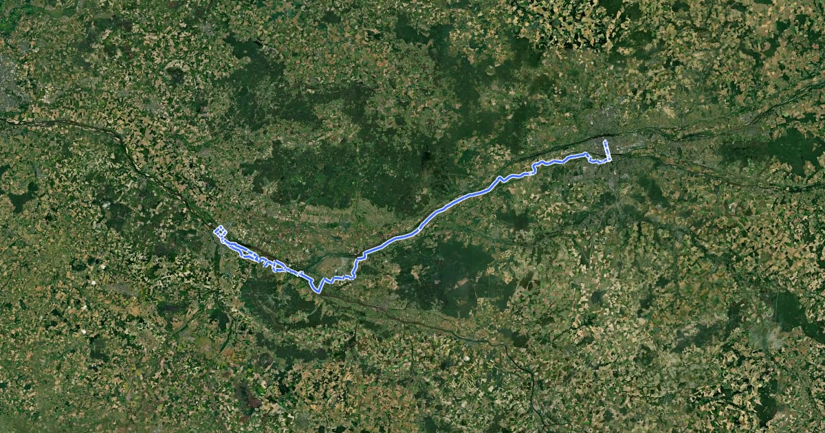 Маршрут Loire à Vélo 4 на спутниковом снимке