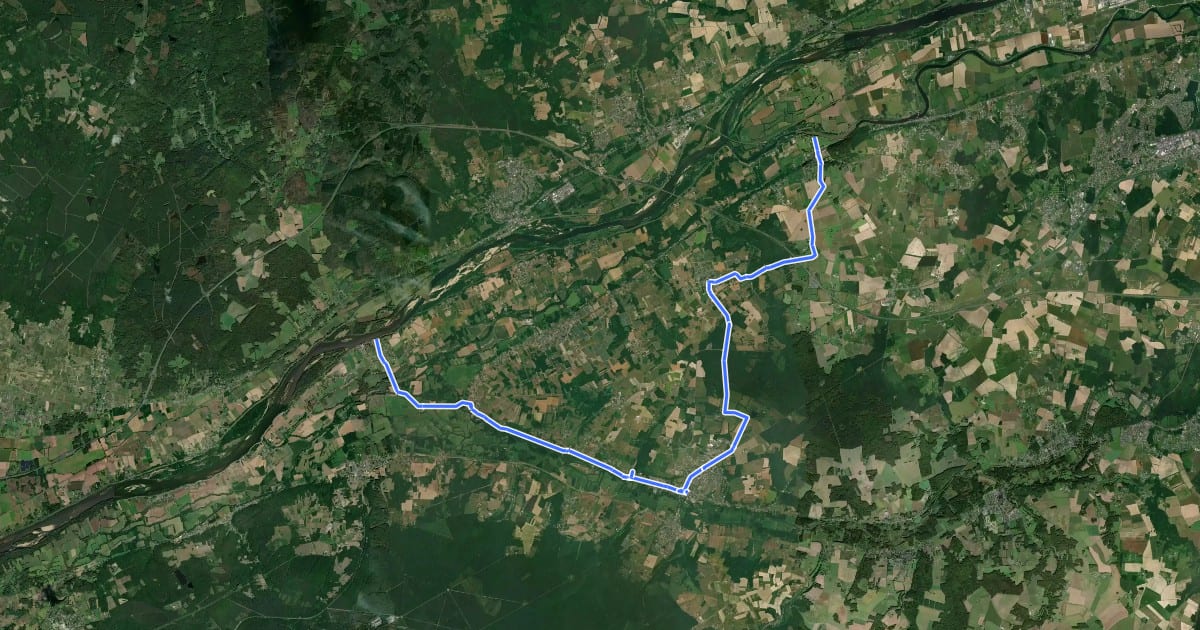 Маршрут Loire à Vélo 4e - via Azay le Rideau на спутниковом снимке