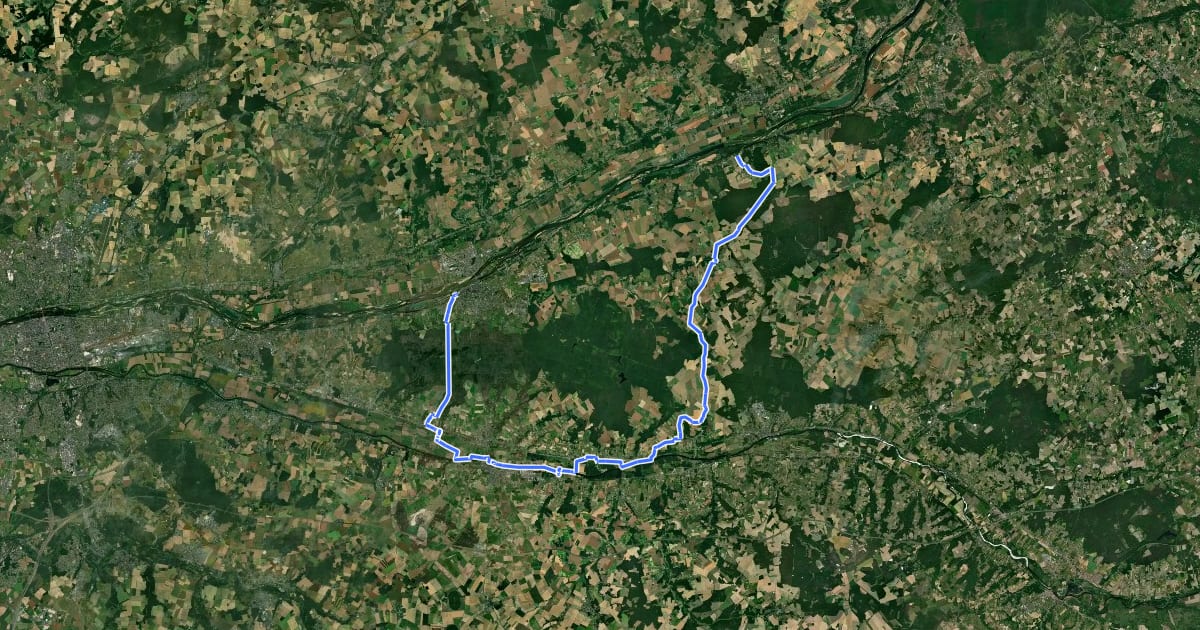 Маршрут Loire à Vélo 5b - via Bléré на спутниковом снимке