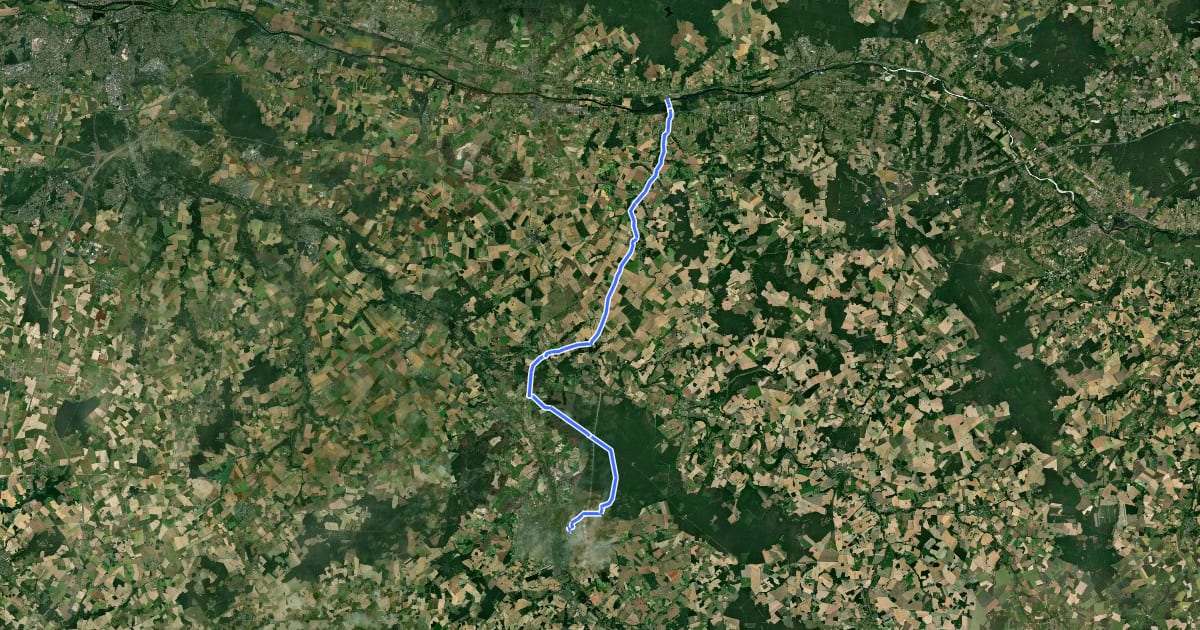 Маршрут Loire à Vélo 5c - Liaison Loches на спутниковом снимке
