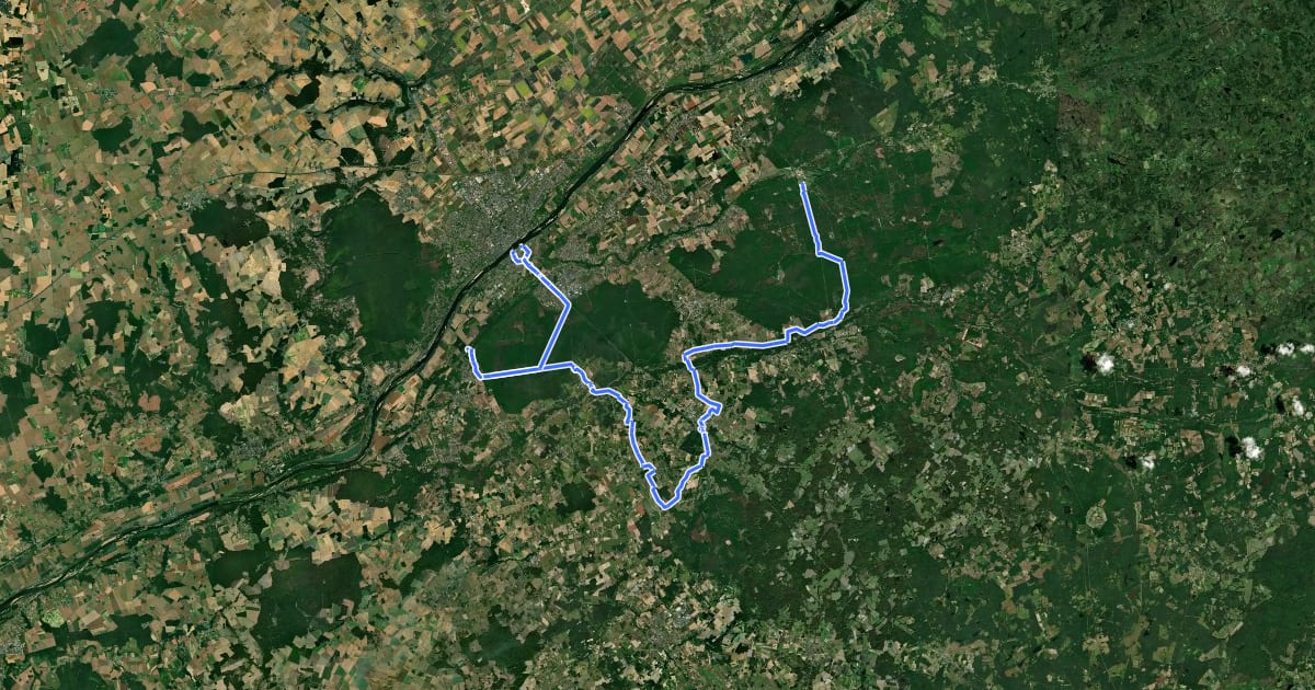 Маршрут Loire à Vélo 5f - via Cheverny на спутниковом снимке