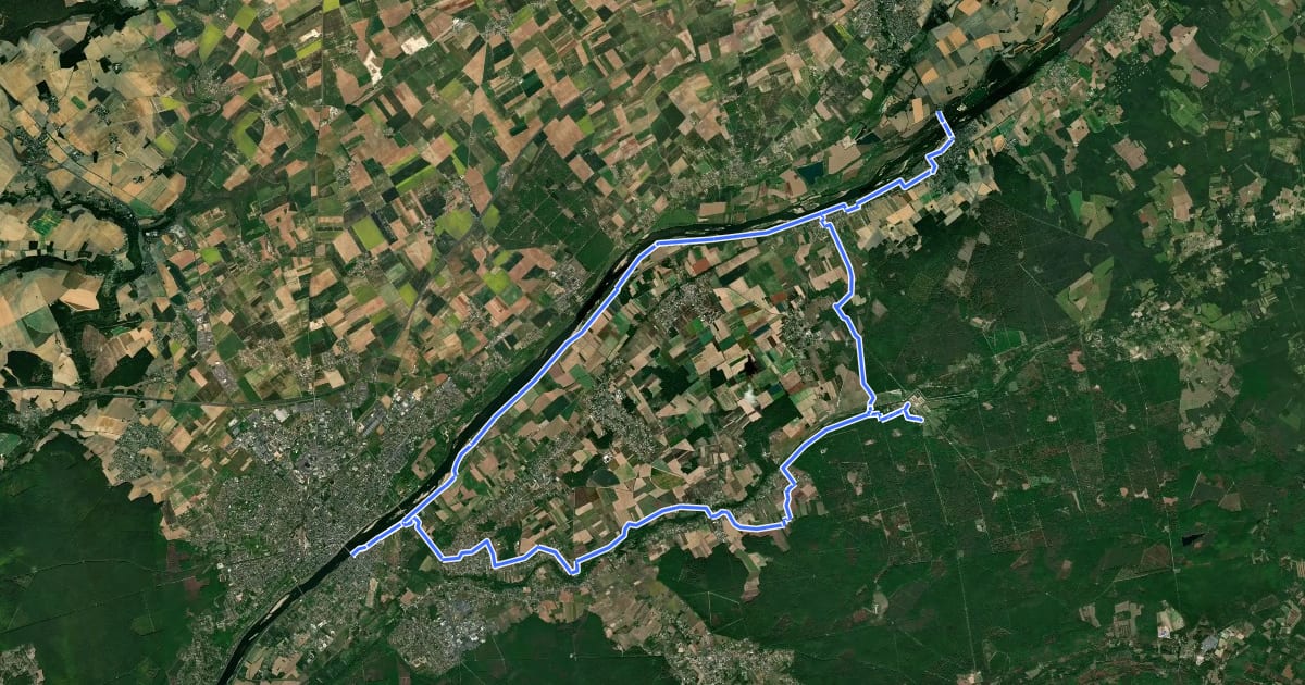 Маршрут Loire à Vélo 5g - via Chambord на спутниковом снимке