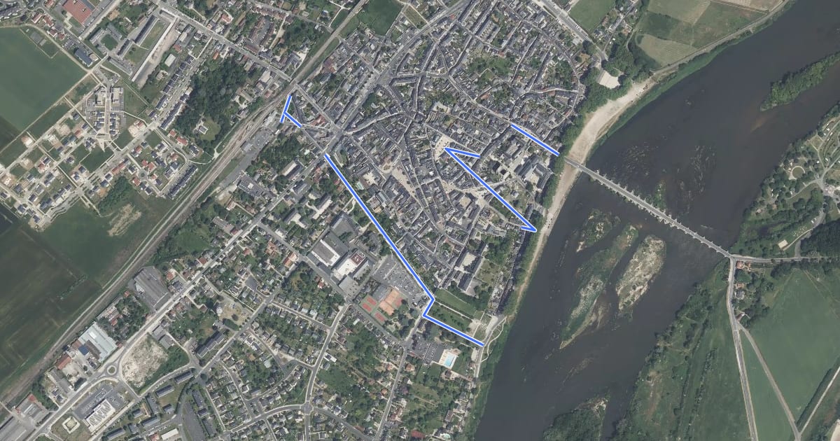 Маршрут Loire à Vélo 6b - Liaison Beaugency на спутниковом снимке