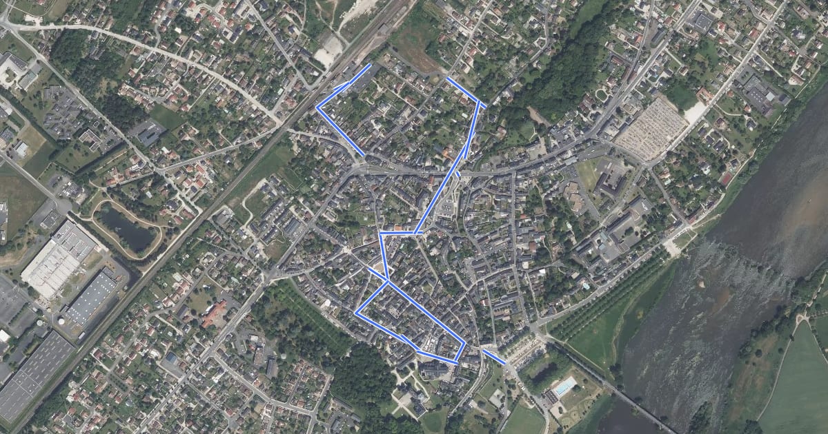 Маршрут Loire à Vélo 6c - Liaison Meung-sur-Loire на спутниковом снимке