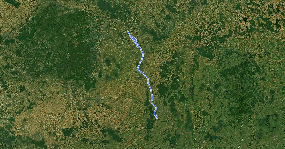 Маршрут Loire à Vélo 8 на спутниковом снимке