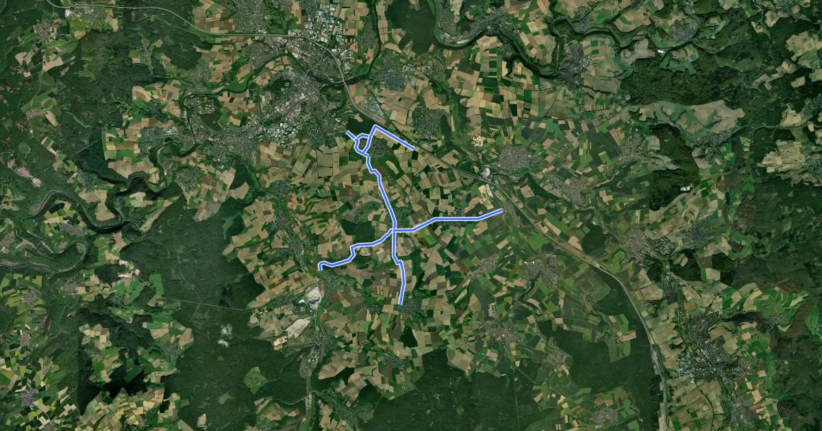 Маршрут lokaler Radweg на спутниковом снимке