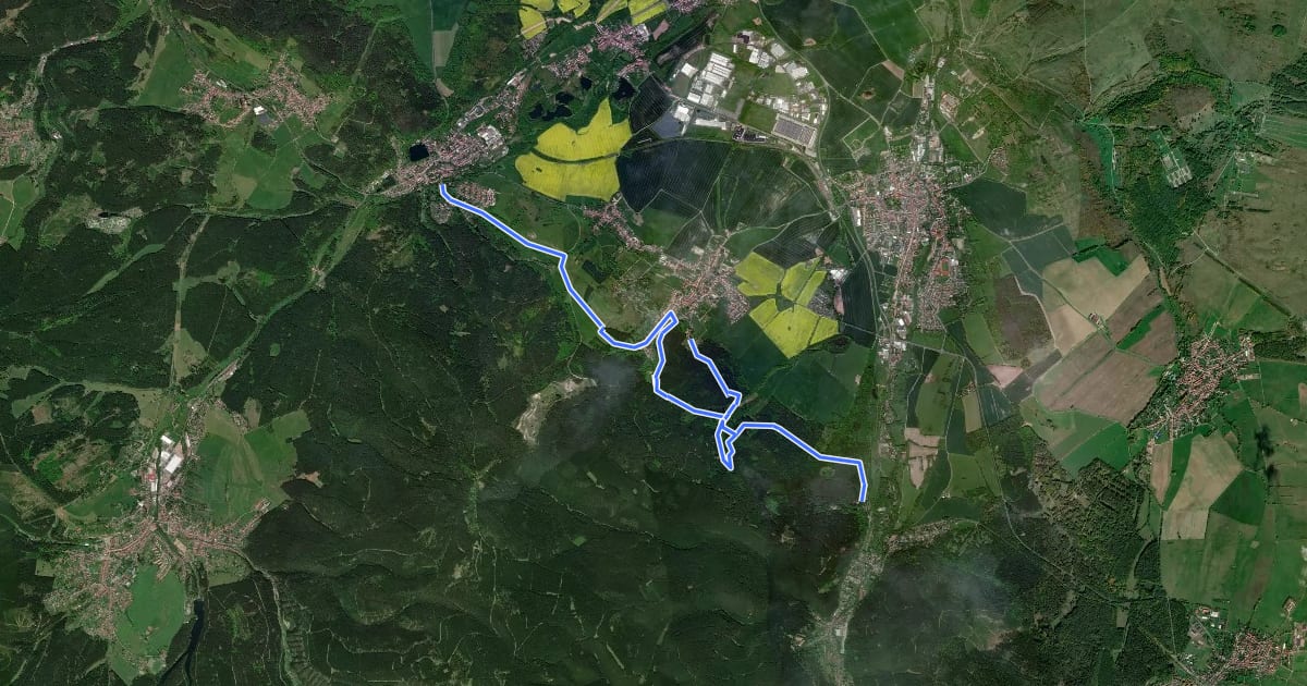 Маршрут Lokaler Wanderweg Luisenthal - Georgenthal на спутниковом снимке