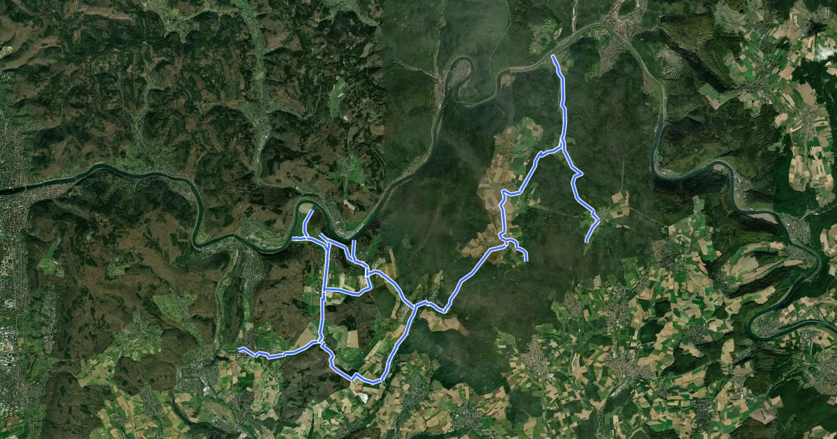 Маршрут Lokales Radwegenetz Rhein-Neckar-Kreis Ost на спутниковом снимке