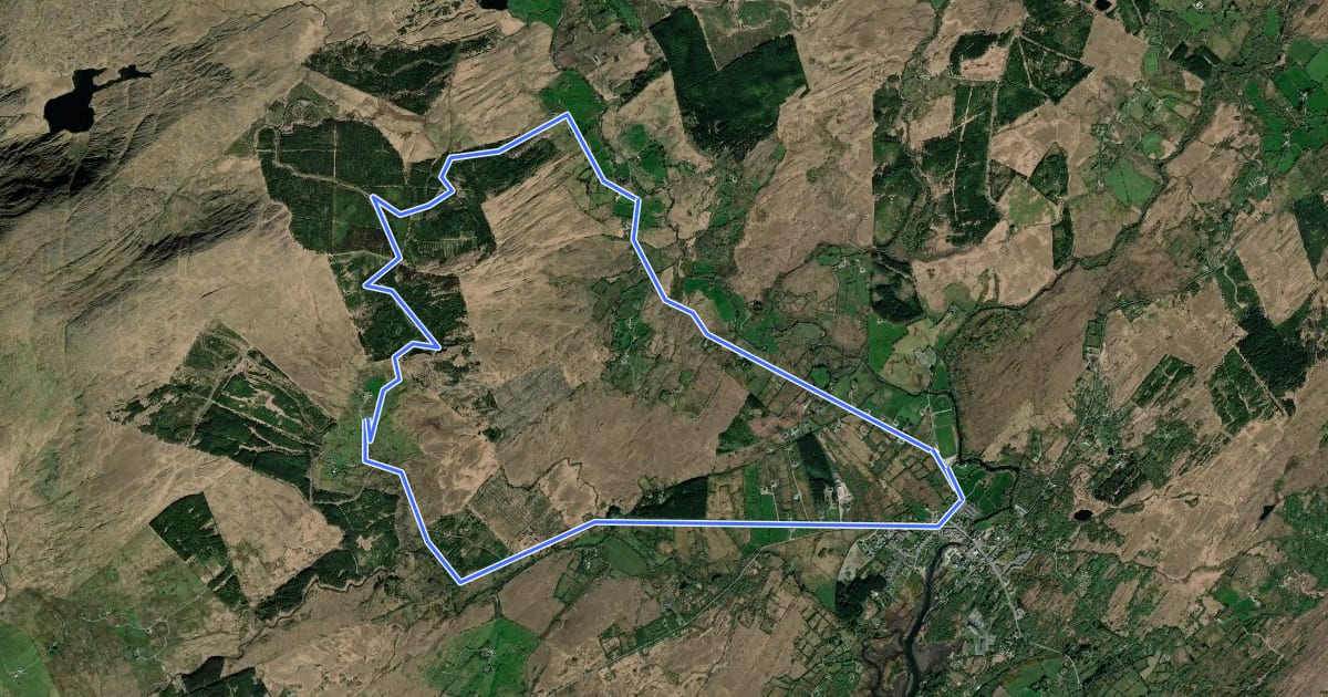 Маршрут Lomanagh Loop на спутниковом снимке