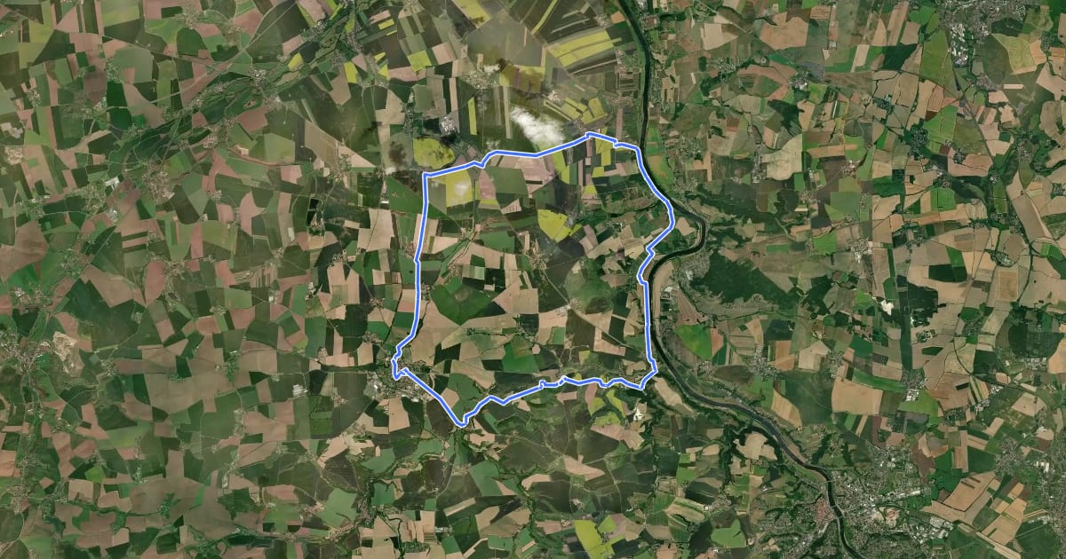 Маршрут Lommatzscher Rundweg на спутниковом снимке