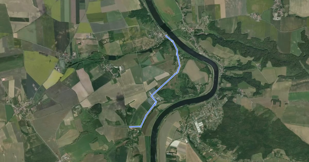Маршрут Lommatzscher Weg на спутниковом снимке