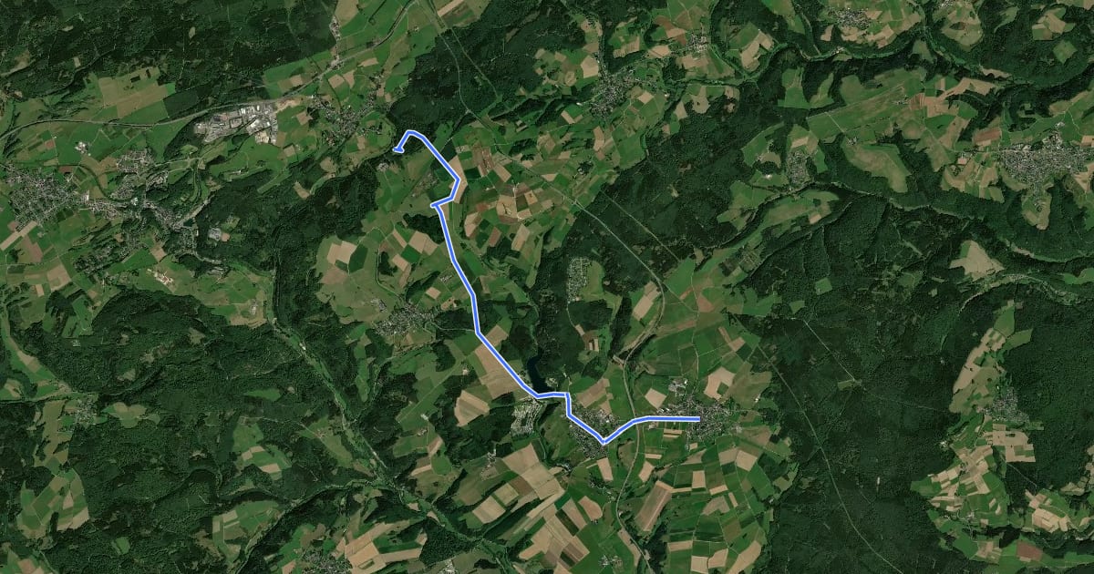 Маршрут Lommersdorf (72) - Mülheim (74) на спутниковом снимке