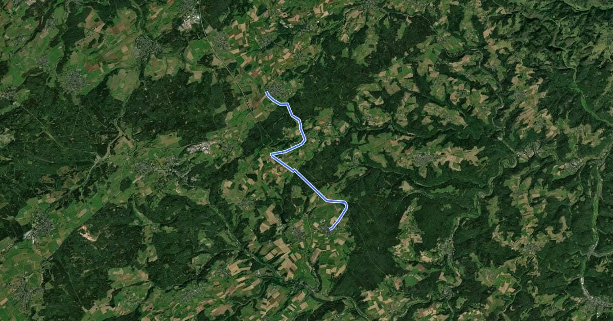 Маршрут Lommersdorf (72) - Tondorf (77) на спутниковом снимке