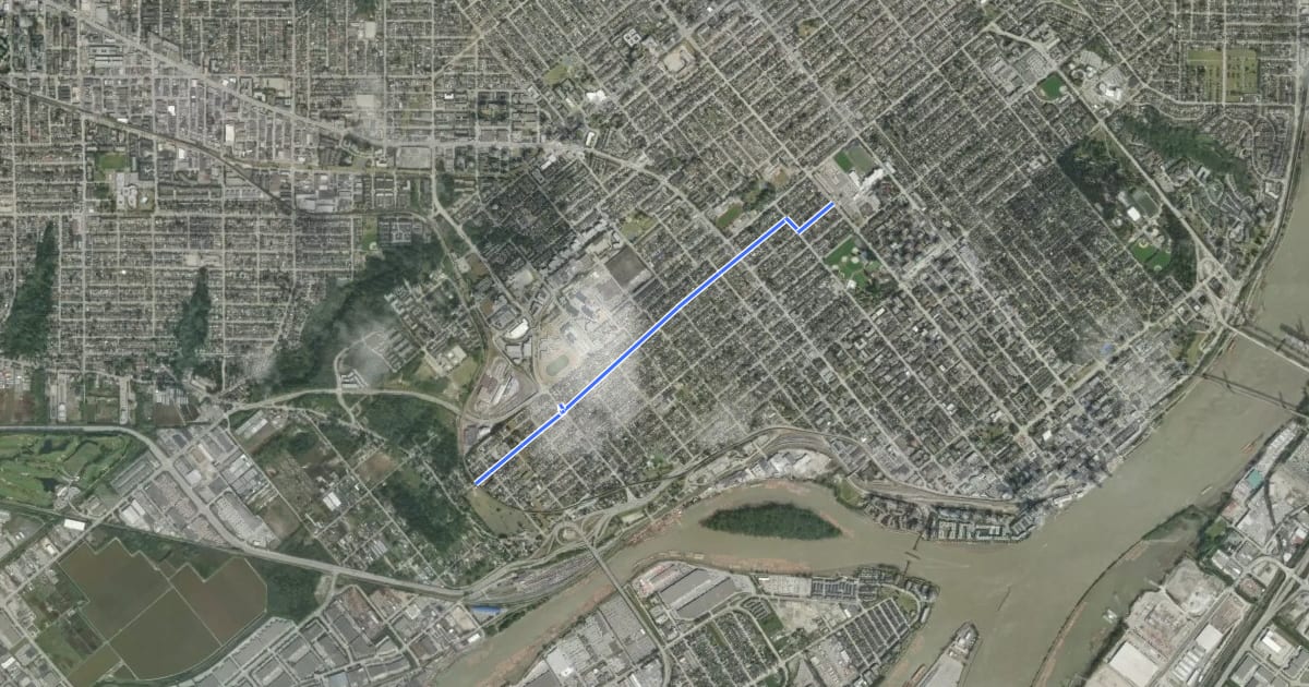 Маршрут London/Dublin Greenway на спутниковом снимке