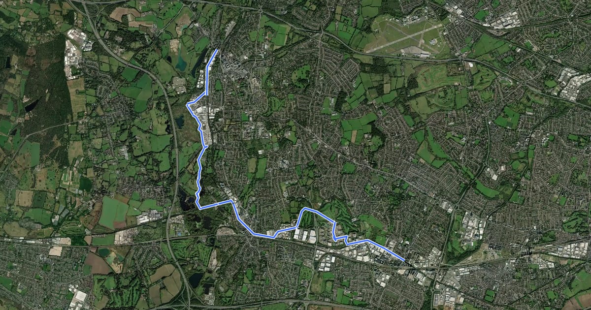 Маршрут London LOOP (Section 11) на спутниковом снимке