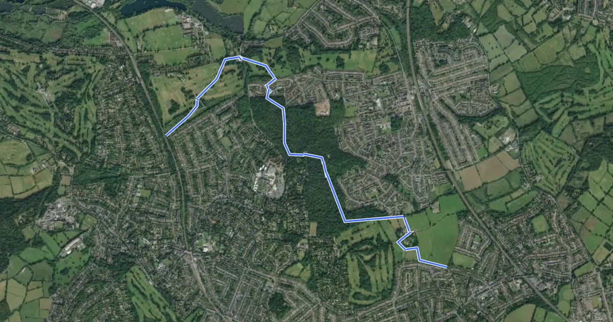 Маршрут London LOOP (Section 14) на спутниковом снимке