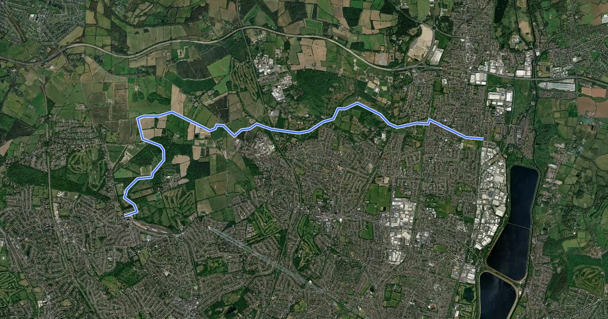Маршрут London LOOP (Section 17) на спутниковом снимке