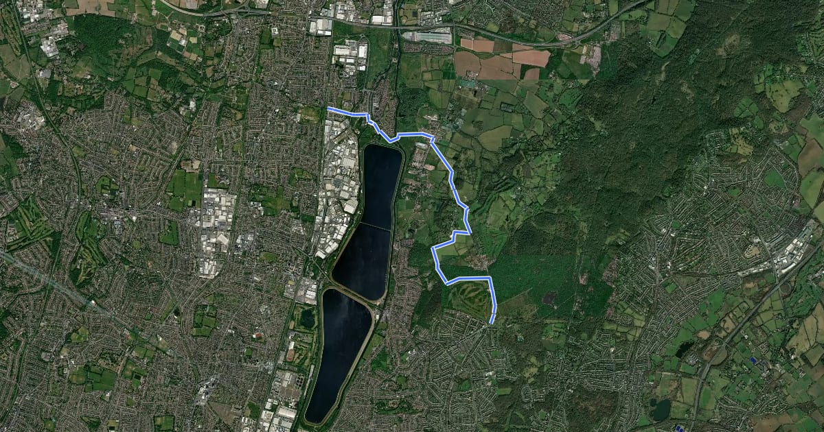 Маршрут London LOOP (Section 18) на спутниковом снимке