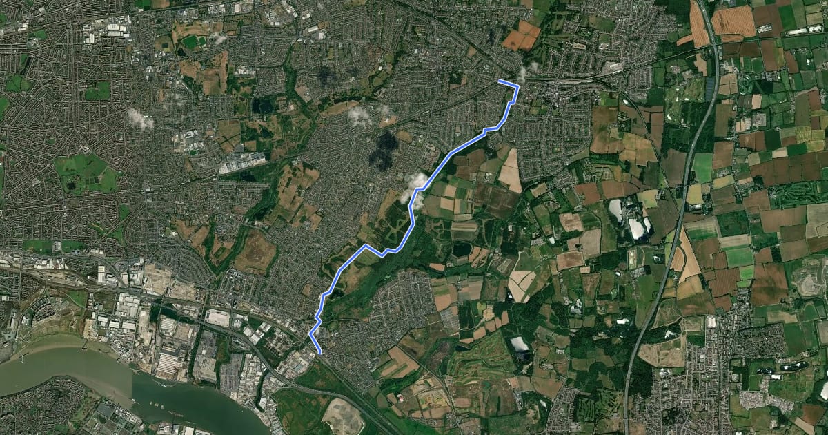 Маршрут London LOOP (Section 23) на спутниковом снимке