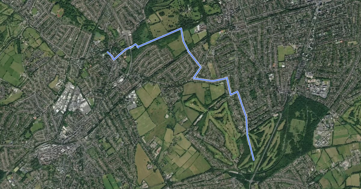 Маршрут London LOOP (Section 7) на спутниковом снимке