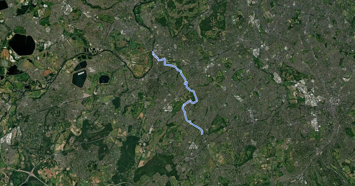 Маршрут London LOOP (Section 8) на спутниковом снимке