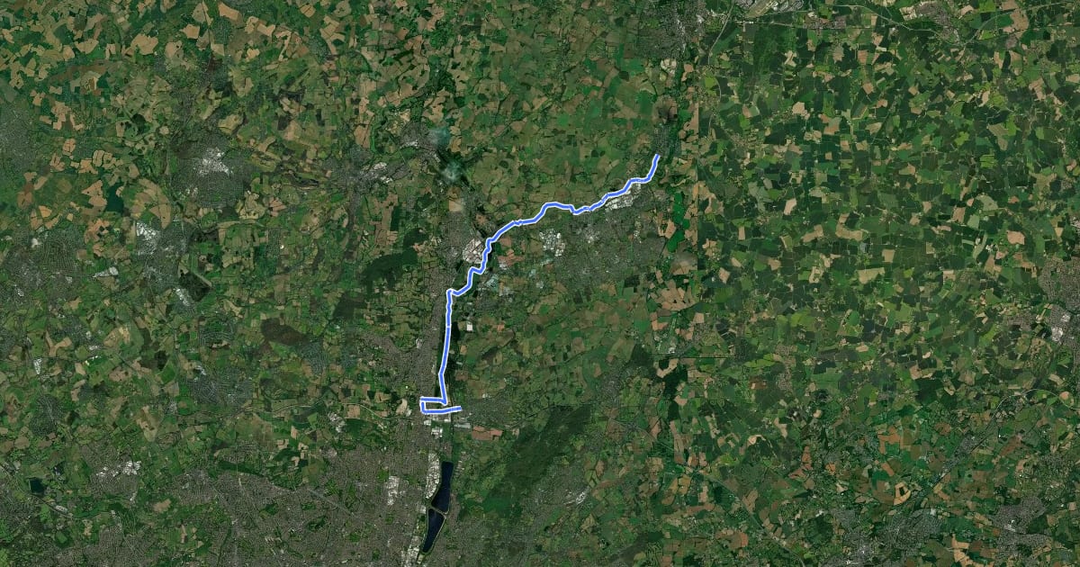 Маршрут London to Walsingham - stage 02 на спутниковом снимке