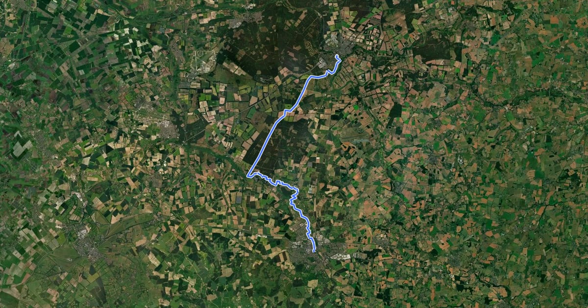 Маршрут London to Walsingham - stage 06 на спутниковом снимке