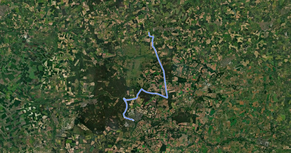 Маршрут London to Walsingham - stage 07 на спутниковом снимке
