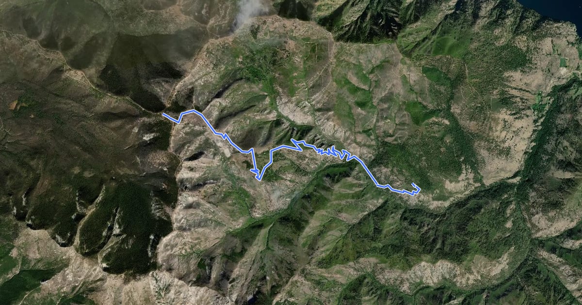 Маршрут Lone Peak Trail на спутниковом снимке