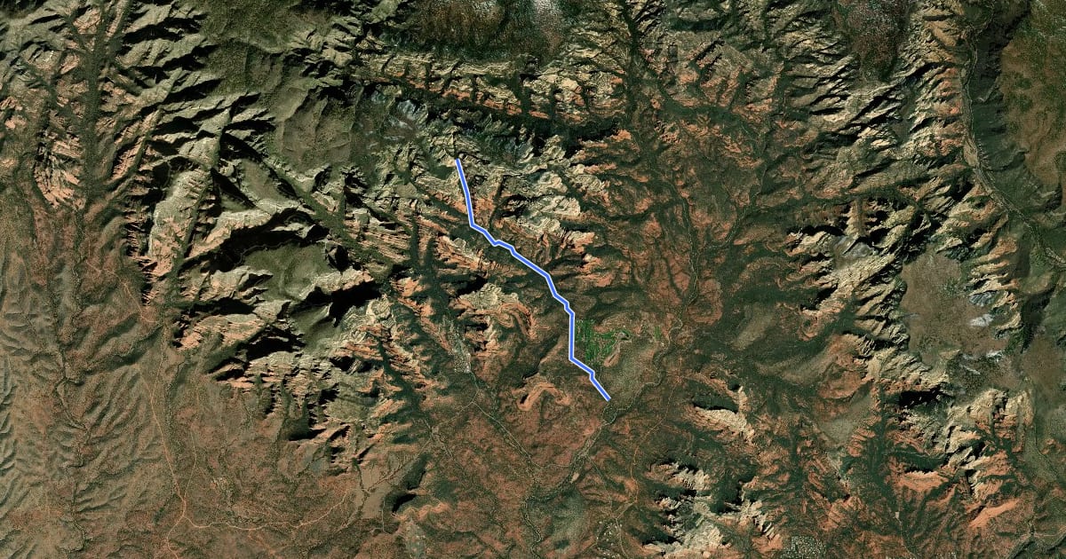 Маршрут Long Canyon #122 на спутниковом снимке