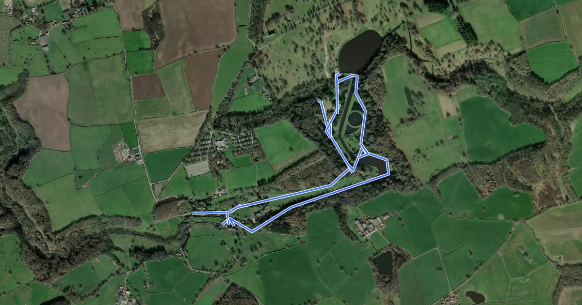 Маршрут Long Powered Mobility Vehicle Route, Fountains Abbey на спутниковом снимке